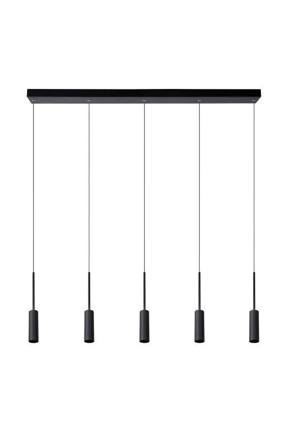 Lucide TUBULE - Pendant light - LED - 5x7W 2700K - Black - turned off